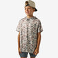 Burlebo Youth Short Sleeve Performance Hoodie in Classic Deer Camo