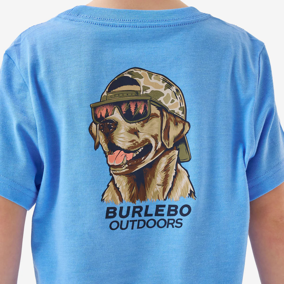 Burlebo Youth Mallard Camo Dog Tee in Periwinkle Blue