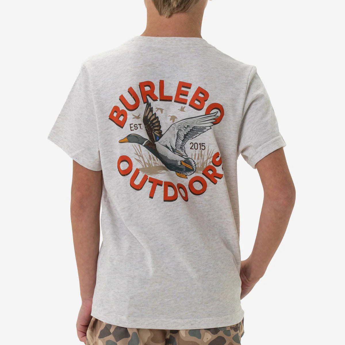 Burlebo Youth Old School Duck Hunt Short Sleeve Tee in Heather Oatmeal