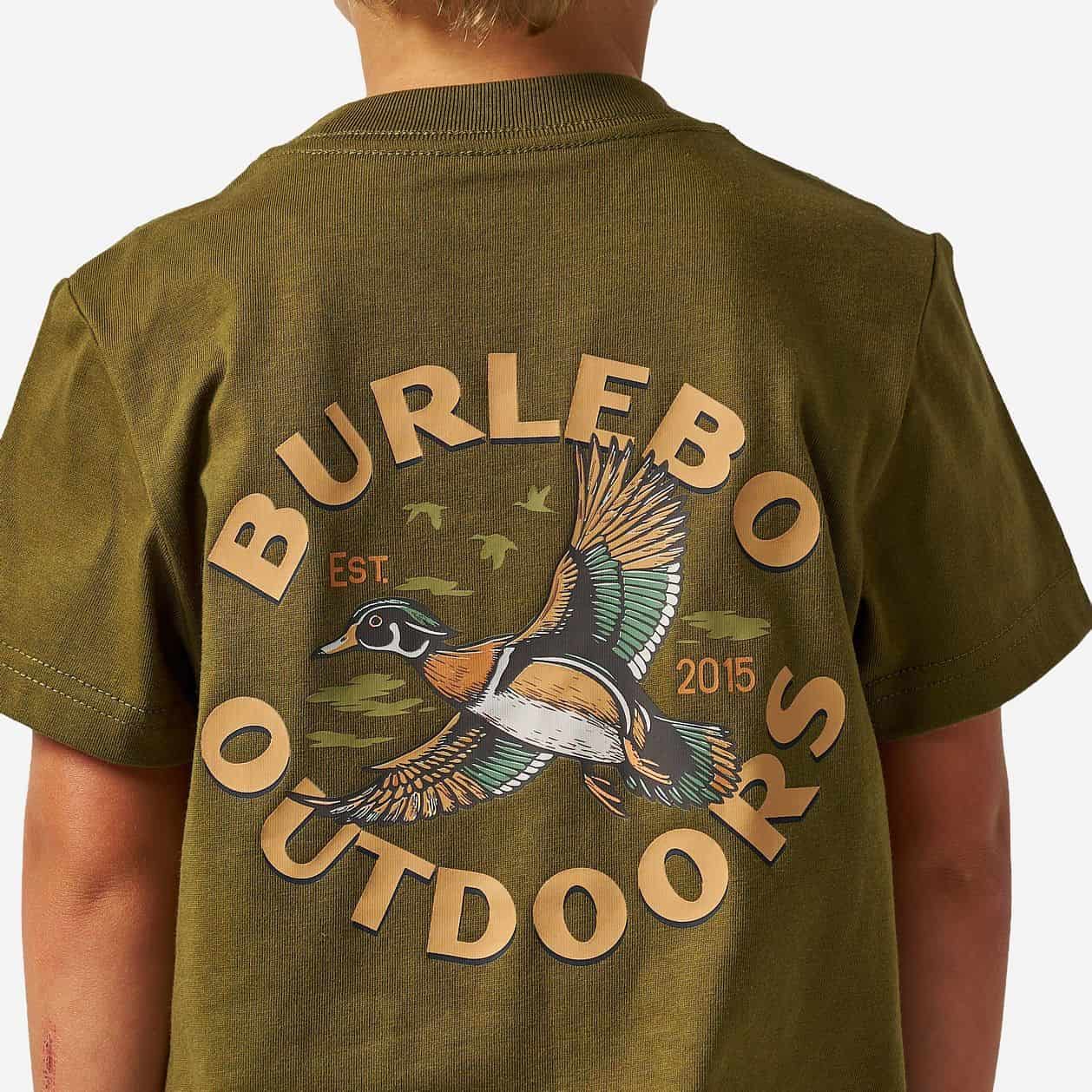 Burlebo Youth Wood Duck Short Sleeve Tee in Hunter Green