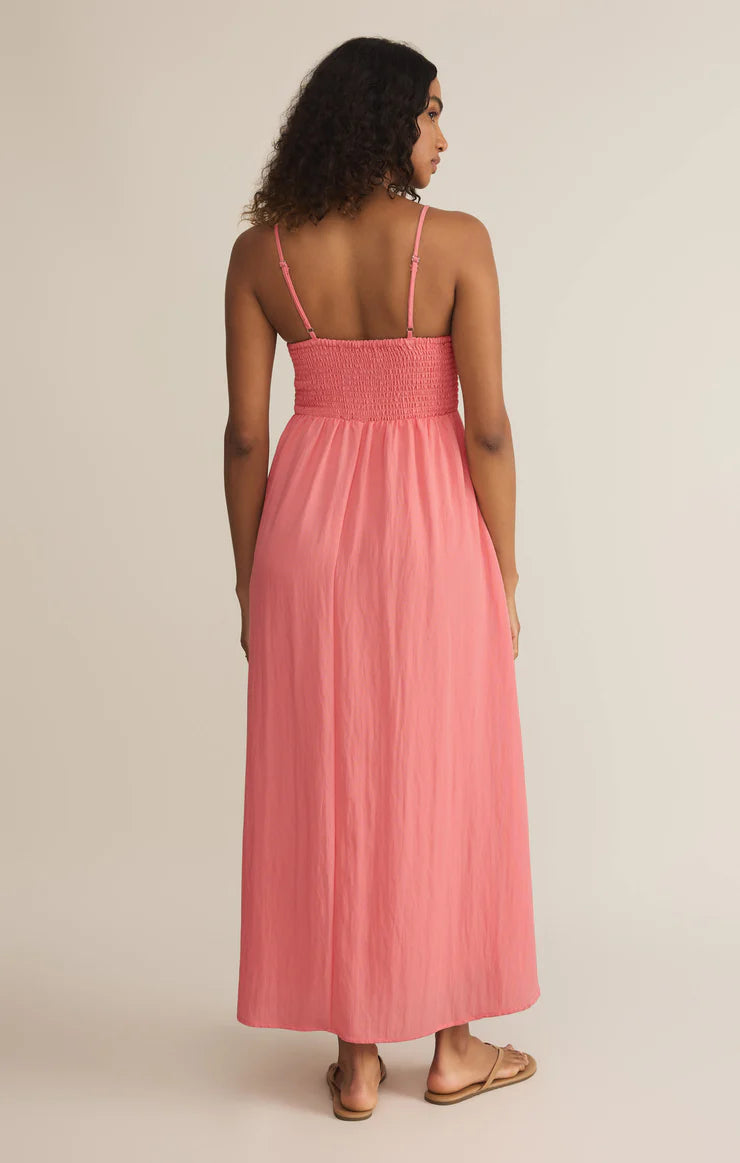 z supply beachside midi dress Z Supply Women's Beachside Midi Dress, Sunset Pink, Nylon | Size: Large