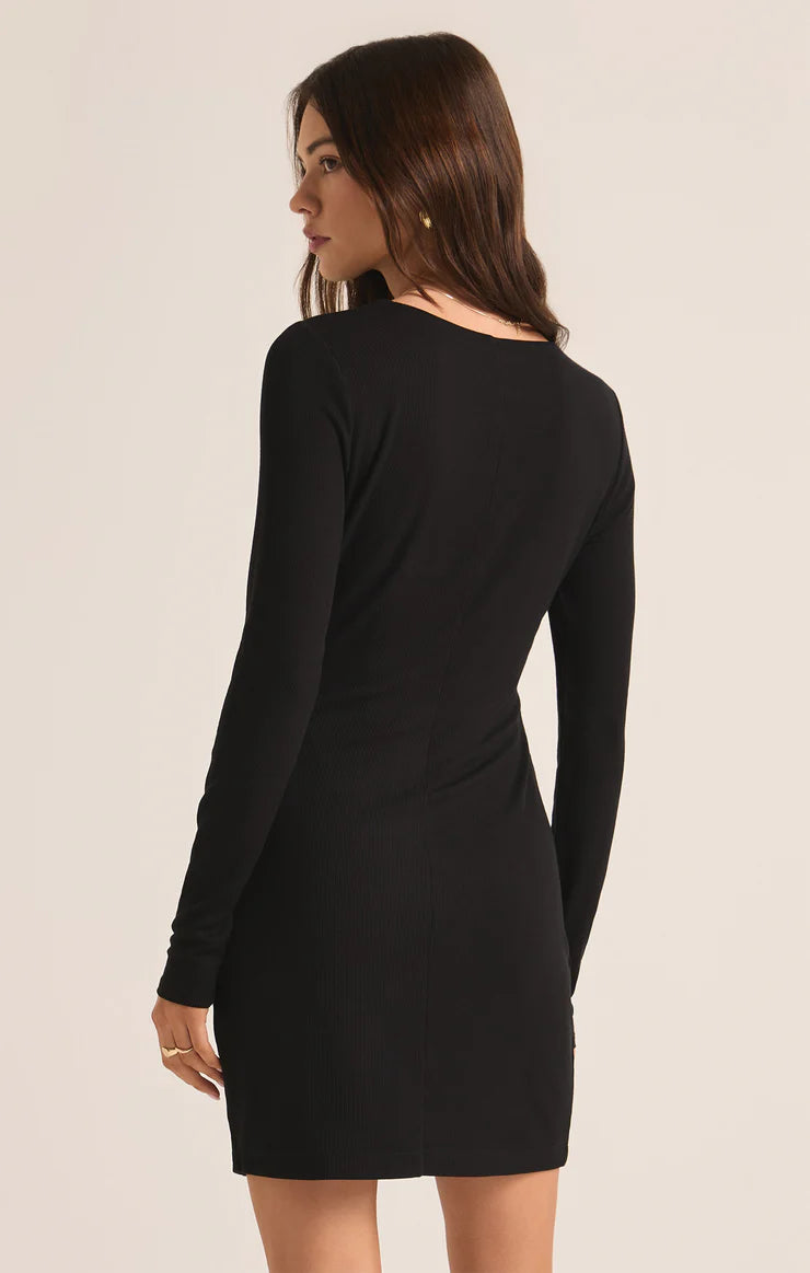 Z Supply Winnie Rib Black Mini Dress