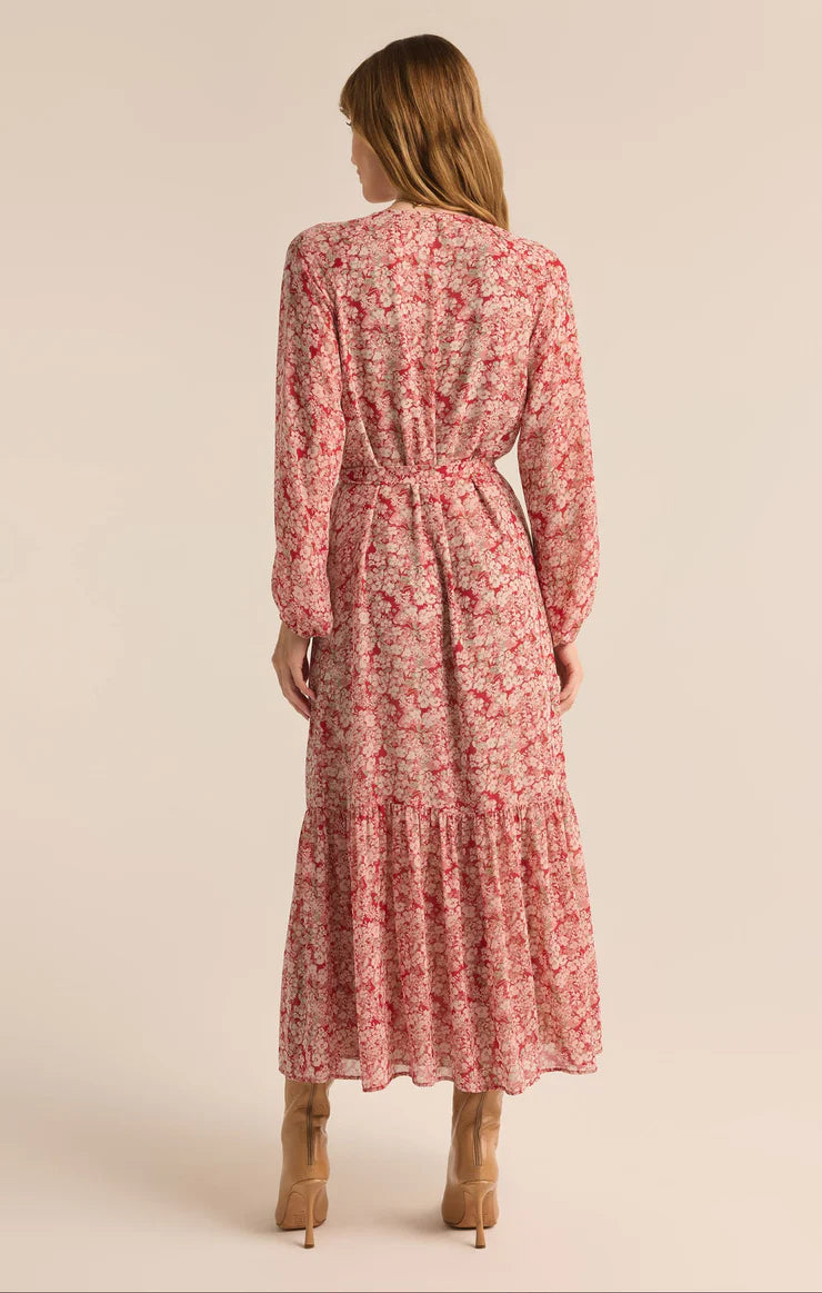 Z Supply Della Crimson Crush Floral Maxi Dress