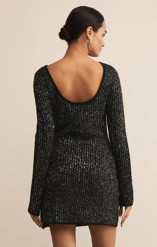 Z Supply La Marca Sequin Mini Dress in Black