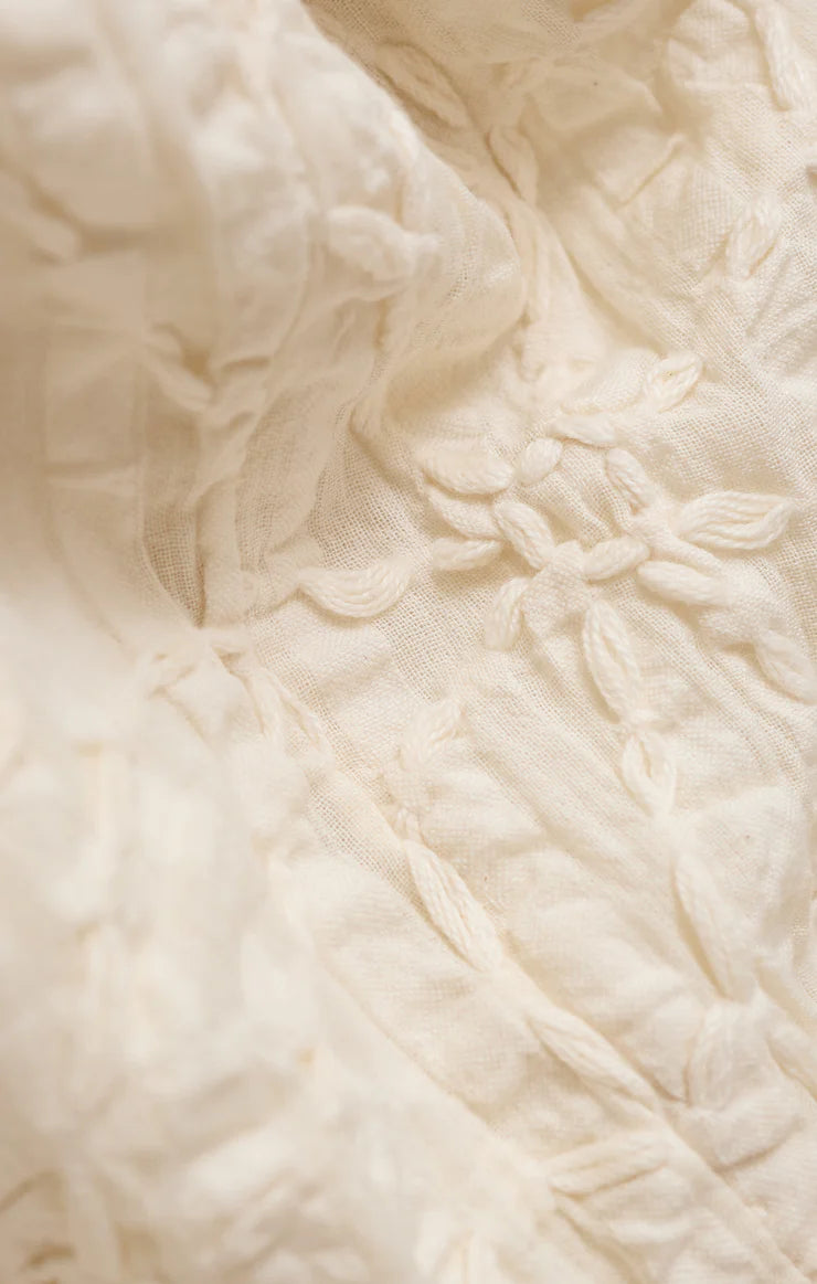 Z Supply Angel Eyes Embroidered Maxi Dress in Champagne