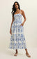 Z Supply Nadine Airy Palm Maxi Dress in Nautical Cobalt Blue