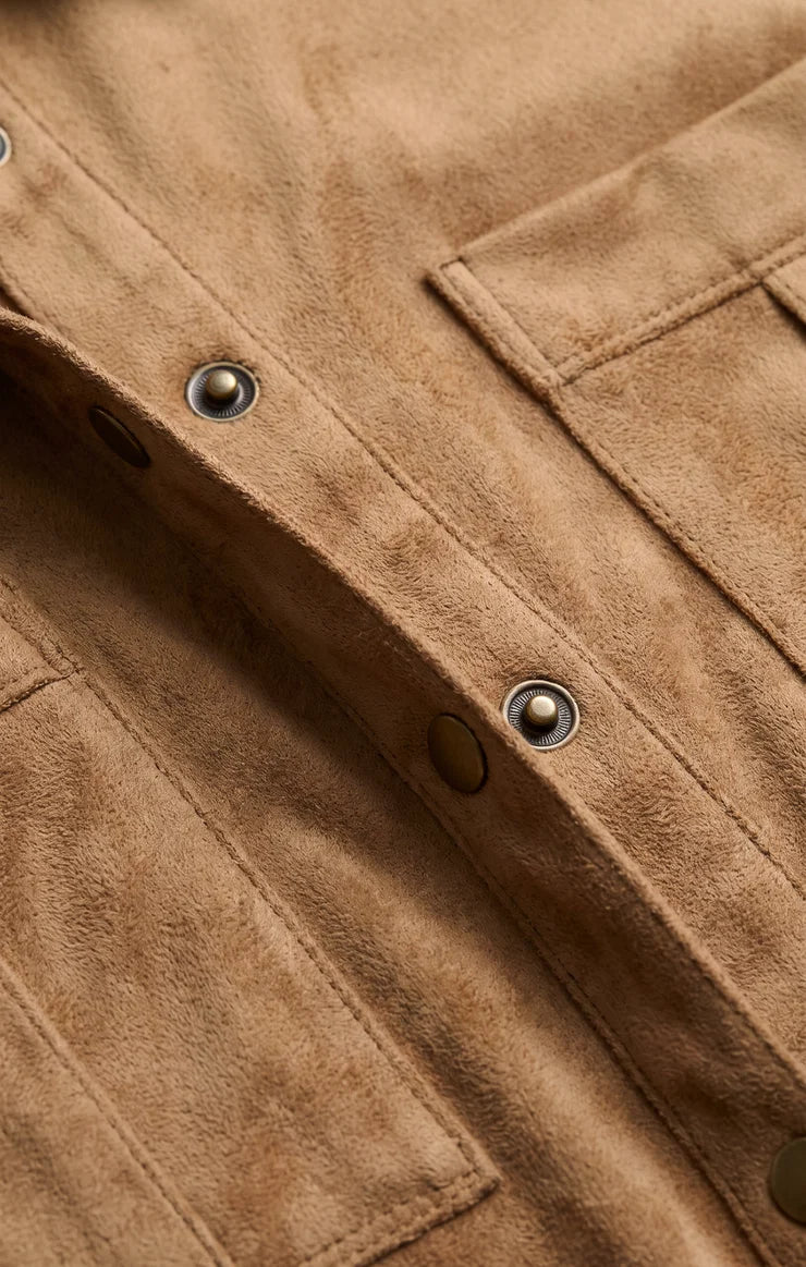 Z Supply Leone Suede Mini Dress in Light Sand