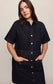 Z Supply Crush Denim Mini Dress in Midnight Air