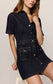Z Supply Crush Denim Mini Dress in Midnight Air