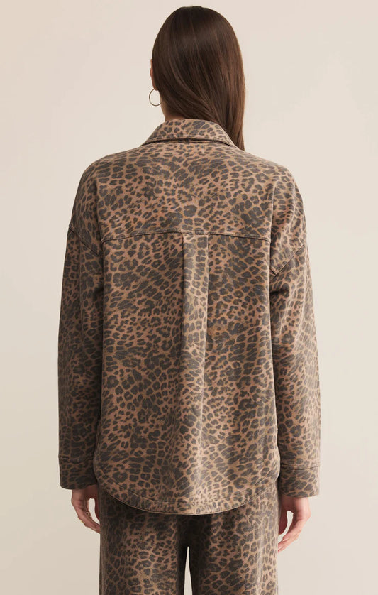 Z Supply All Day Knit Leopard Jacket