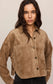 Z Supply All Day Cropped Suede Jacket in Light Sand