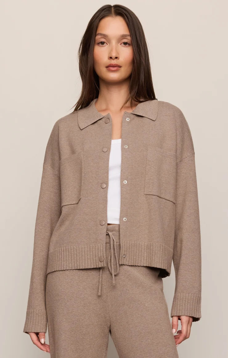 Z Supply Slowdown Sweater Jacket in Heather Ash