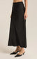 Z Supply Europa Luxe Sheen Midi Skirt in Black