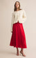 Z Supply Northpointe Satin Midi Skirt in Red