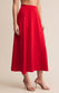 Z Supply Northpointe Satin Midi Skirt in Red
