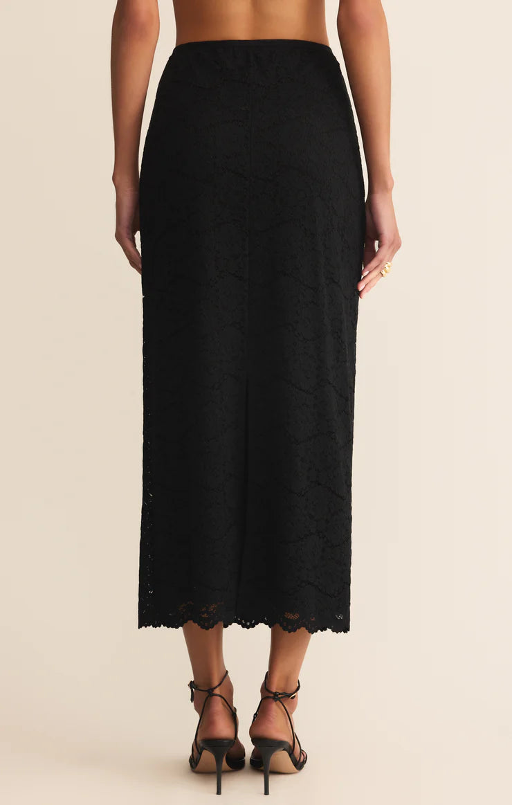 Z Supply Via Lace Midi Skirt in Black