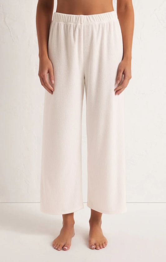 Z Supply Beachy Rib Terry Pant in Cloud Dancer