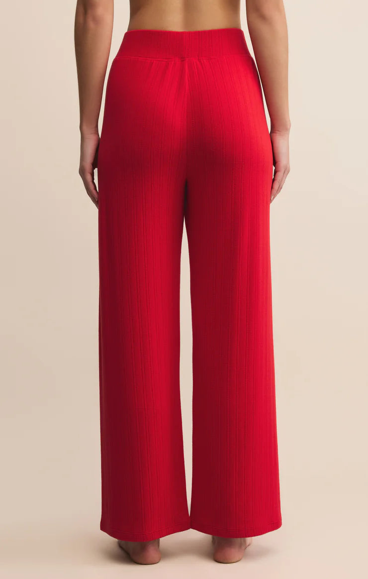 Z Supply Luxe Pointelle Pant in Red