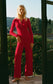 Z Supply Luxe Pointelle Pant in Red