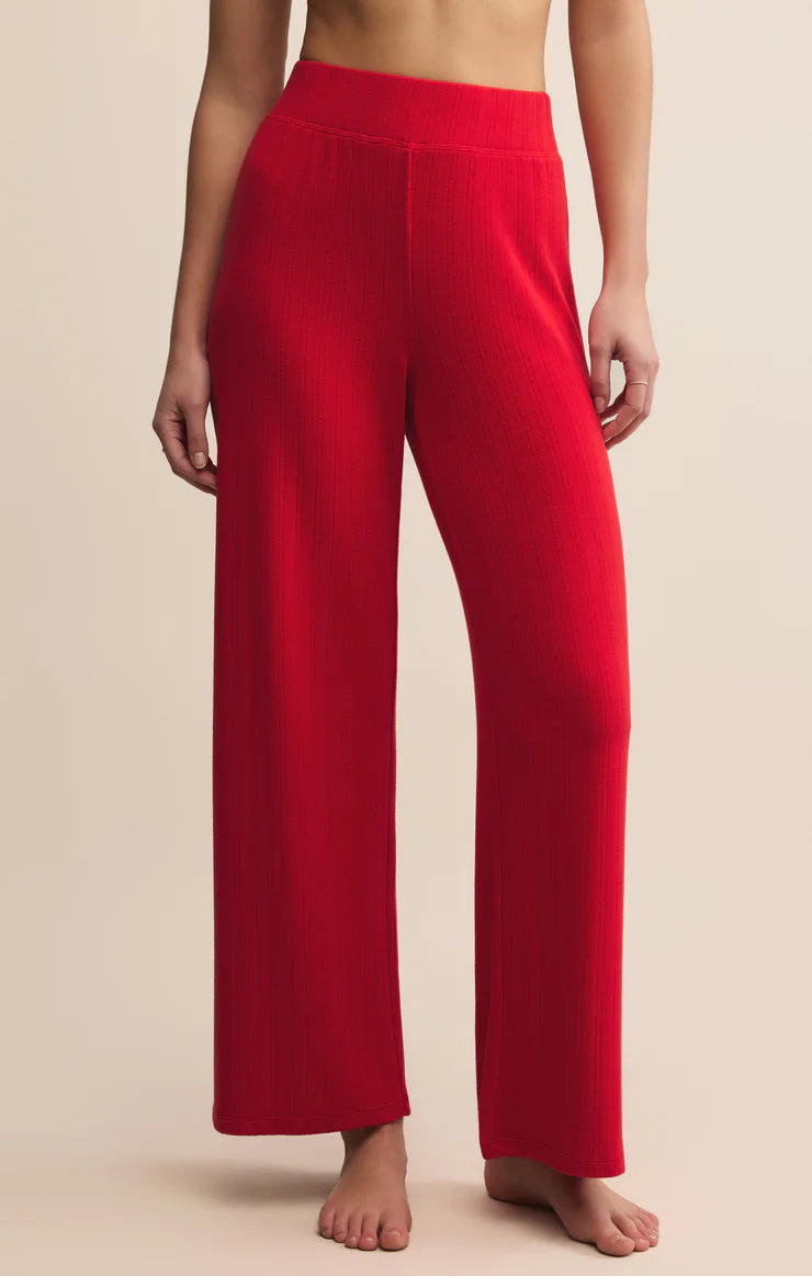 Z Supply Luxe Pointelle Pant in Red