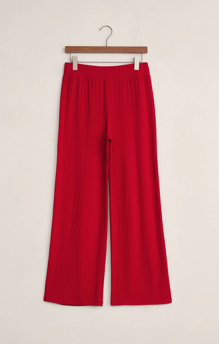 Z Supply Luxe Pointelle Pant in Red
