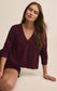Z Supply Dawn Smocked Rib Short in Merlot