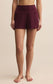 Z Supply Dawn Smocked Rib Short in Merlot