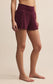 Z Supply Dawn Smocked Rib Short in Merlot