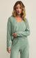 Z Supply Valentina Rib Long Sleeve Top in Botanical Green