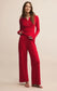 Z Supply Holly Pointelle Long Sleeve Top in Red