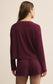 Z Supply Mara Silky Rib Cardigan in Merlot