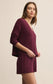 Z Supply Mara Silky Rib Cardigan in Merlot
