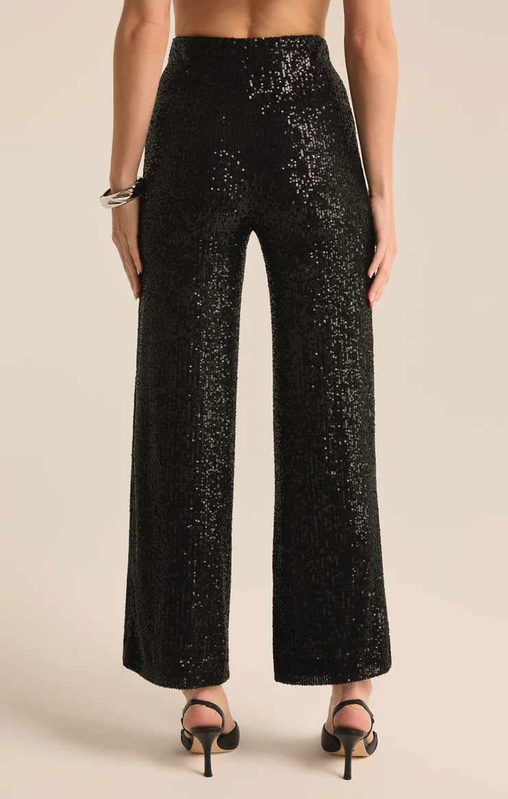 Z Supply Black Skylar Sequin Cropped Pant