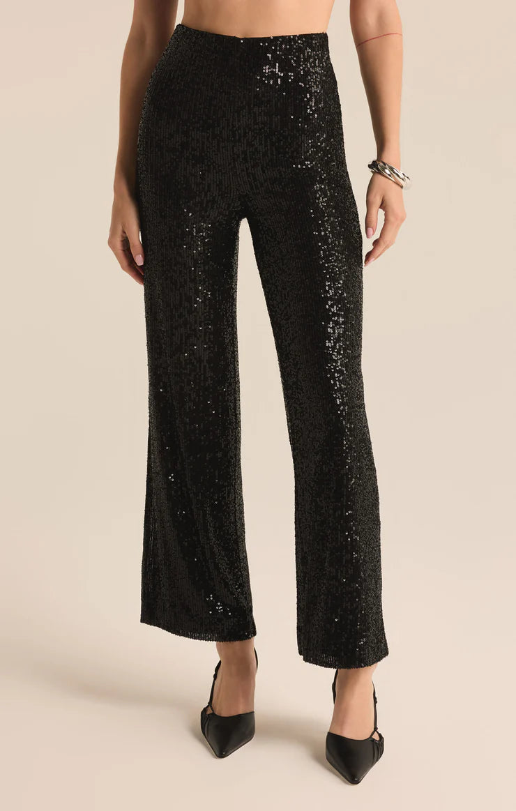 Z Supply Black Skylar Sequin Cropped Pant