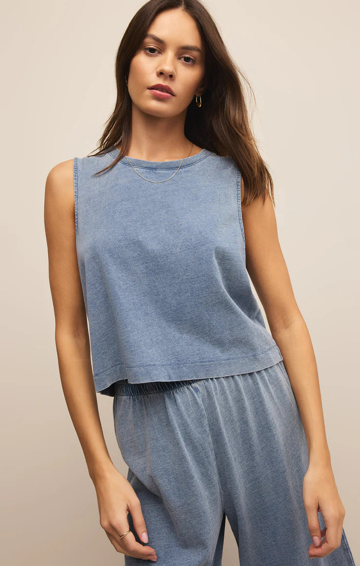 Z Supply Scout Jersey Denim Pant in Medium Indigo – Cowboy Z Supply Scout Jersey Denim Pant in Medium Indigo – Cowboy