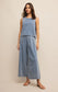 Z Supply Scout Jersey Denim Pant in Medium Indigo