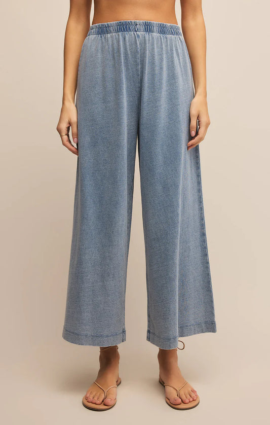 Z Supply Scout Jersey Denim Pant in Medium Indigo