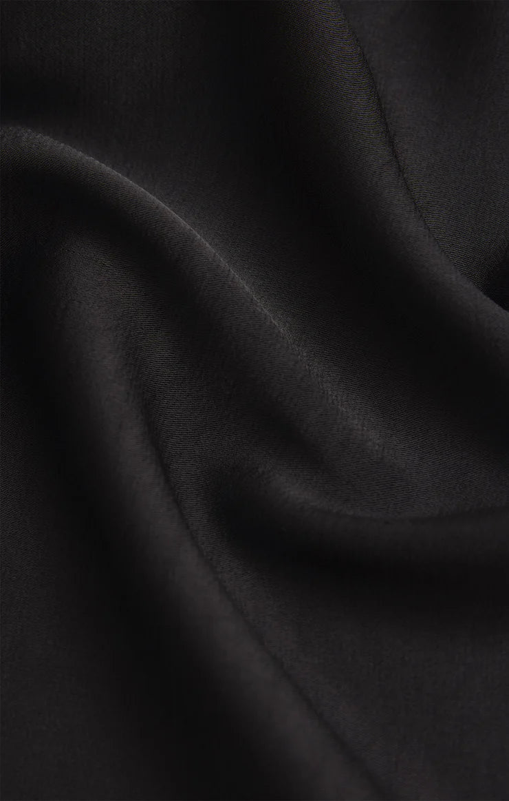 Z Supply Isolde Wide Leg Satin Pant in Black