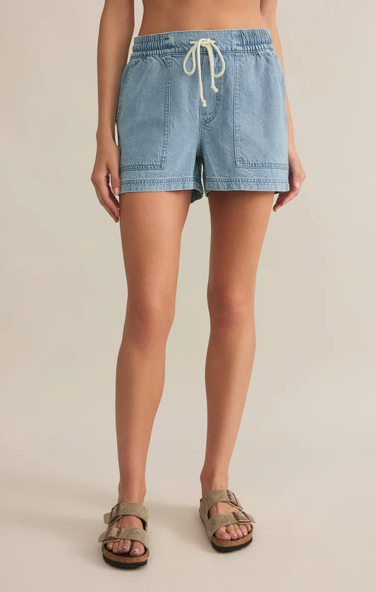 Z Supply Summerland Luxe Soft Denim Short in Vintage Indigo