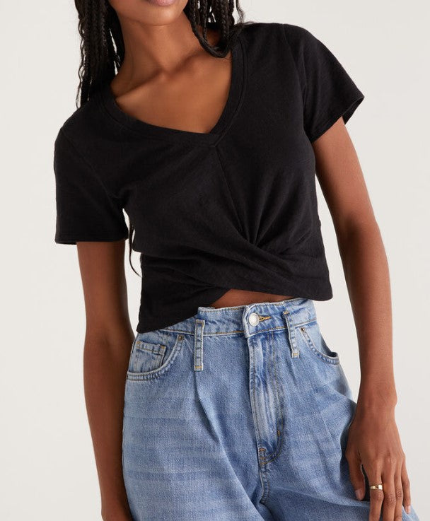 Z Supply Twist of Fate Slub Top Black SM