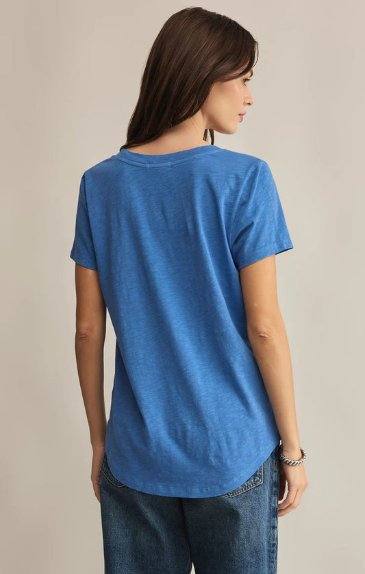 Z Supply Blue Asher V-Neck Tee