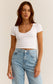 Z Supply Kallen Rib Cropped Tee in White