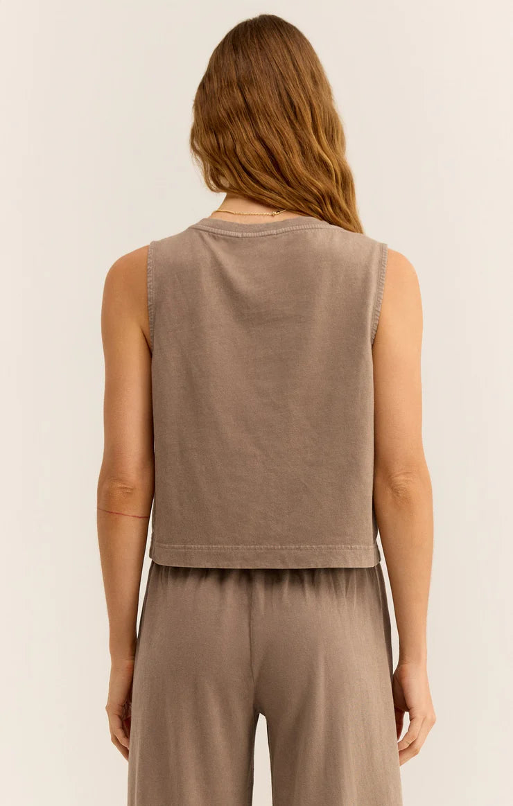 Z Supply Sloane V-Neck Tank in Iced Coffee