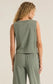 Z Supply Sloane V-Neck Top in Palm Green