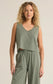 Z Supply Sloane V-Neck Top in Palm Green