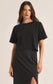 Z Supply Sway Cotton Jersey Cropped Tee in Black