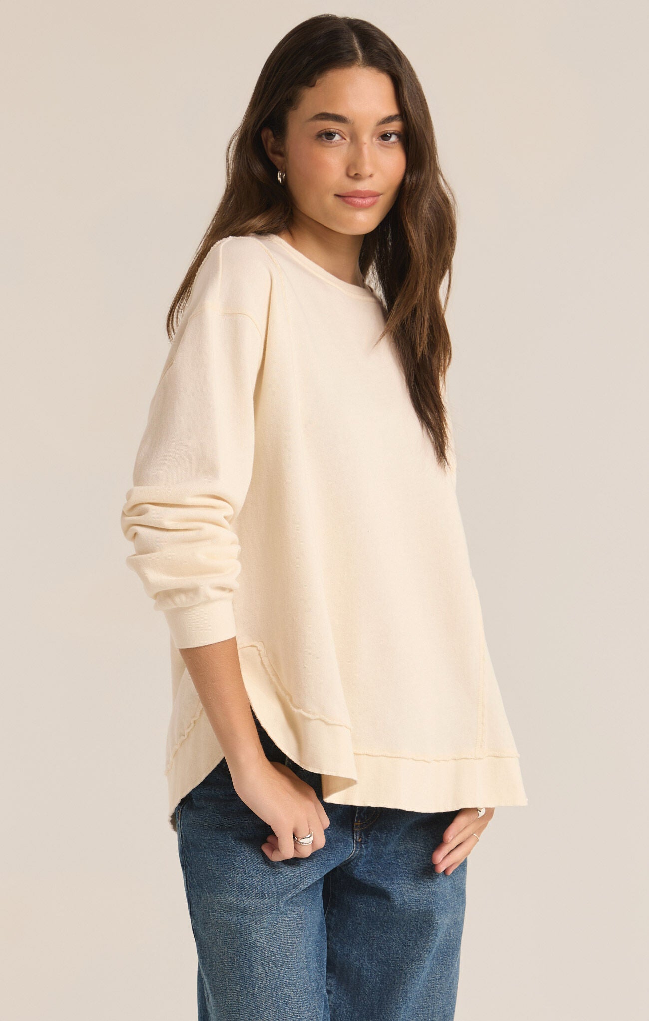 Z Supply Replay French Terry Sea Salt Sweatshirt