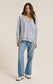 Z Supply Easy V-Neck Knit Denim Sweatshirt