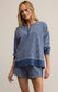 Z Supply Apollo Knit Denim Striped Sweatshirt