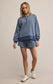 Z Supply Apollo Knit Denim Striped Sweatshirt